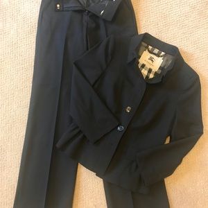 Authentic Burberry Black Peplum Blazer and Pants